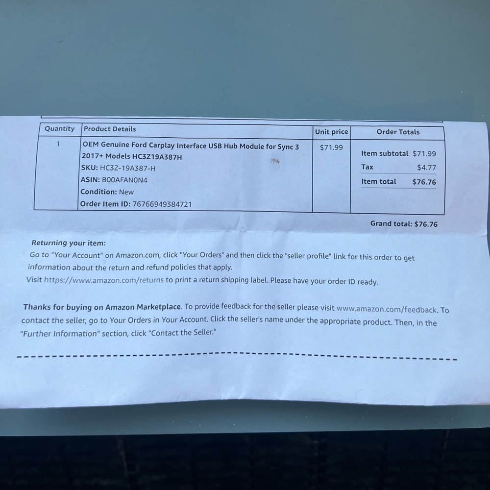 Mustang key fob cover & HX Dual USB Interface Module for Ford Apple Carplay